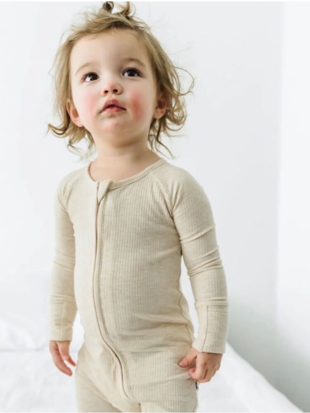 Little Sleepies Oatmeal Ribbed Zippie 18/24 months
